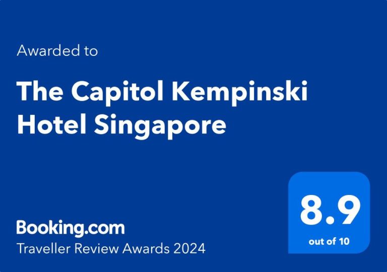 Premio Traveller Review Awards 2024 de Booking.com para The Capitol Kempinski Hotel Singapore con nota 8.9 sobre 10