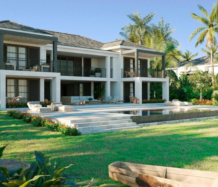 Villa de lujo con piscina exterior y jardín tropical en el resort Half Moon Jamaica