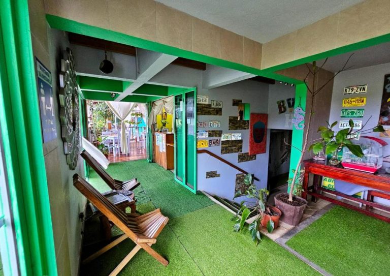 Recepción decorada con matrícula y plantas del BellaVista Suites By Villas Verdes en Samara Beach