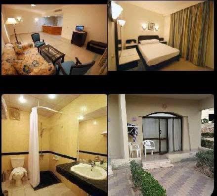 Habitaciones, baño privado y entrada exterior del Regina Resort Ain Sokhna en Egipto