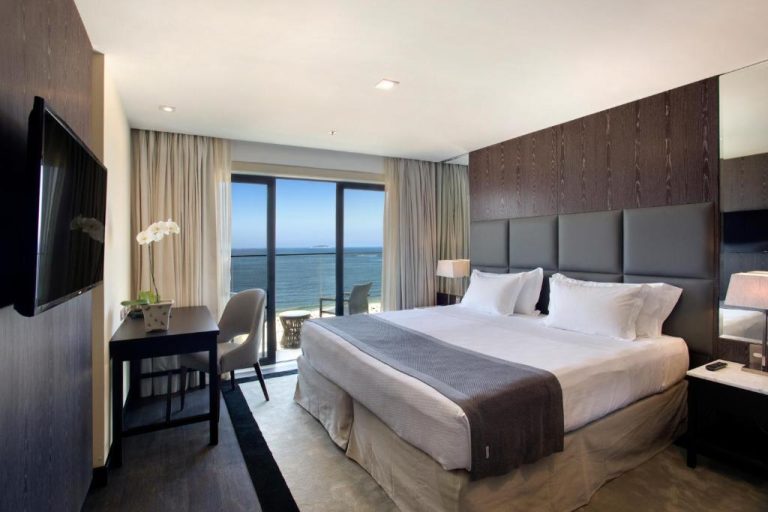 Habitación deluxe con cama doble y vista panorámica al mar en Hotel Windsor California Copacabana