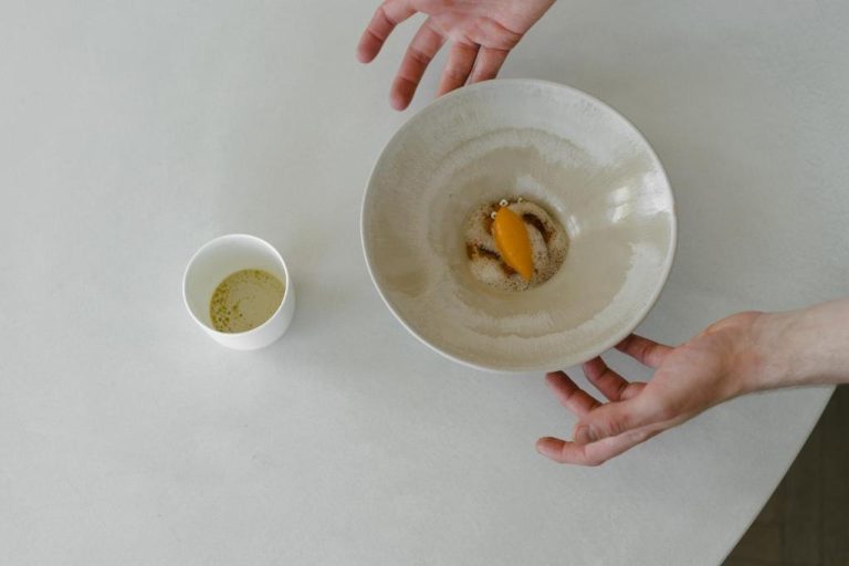 Plato de degustación gourmet del restaurante de Les Hauts de Sancerre con emulsión y acompañamiento
