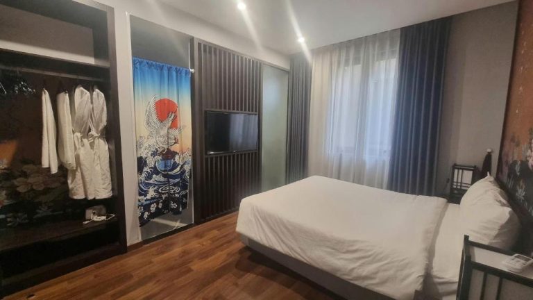 Habitación doble con decoración japonesa y aguas termales en el hotel Lynn Times Thanh Thủy Phú Thọ