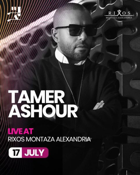 Concierto en vivo de Tamer Ashour en el hotel Rixos Montaza Alexandria el 17 de julio